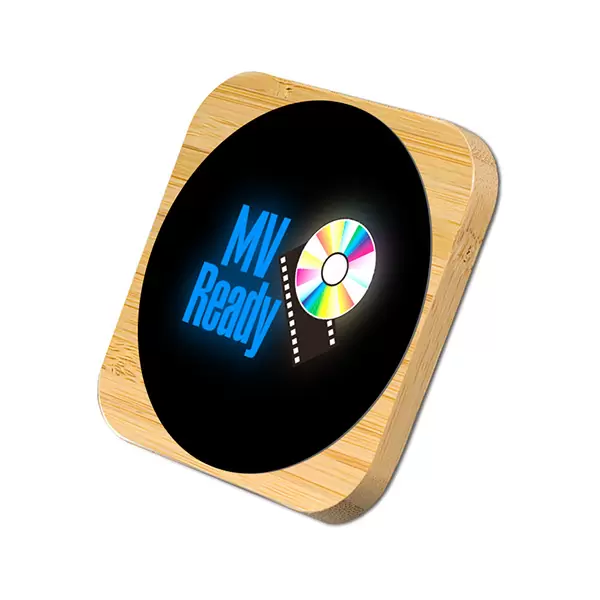 15W Bamboo Wireless Charger with FULL COLOR LIGHT UP LOGO-ESWL-06FL