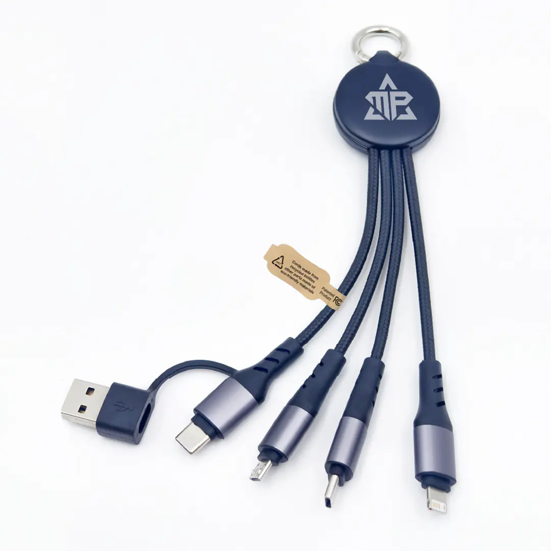 EcoCharge 6-in-1 Keychain Cable | USB-C, Lightning, Micro USB | SK7012-F03