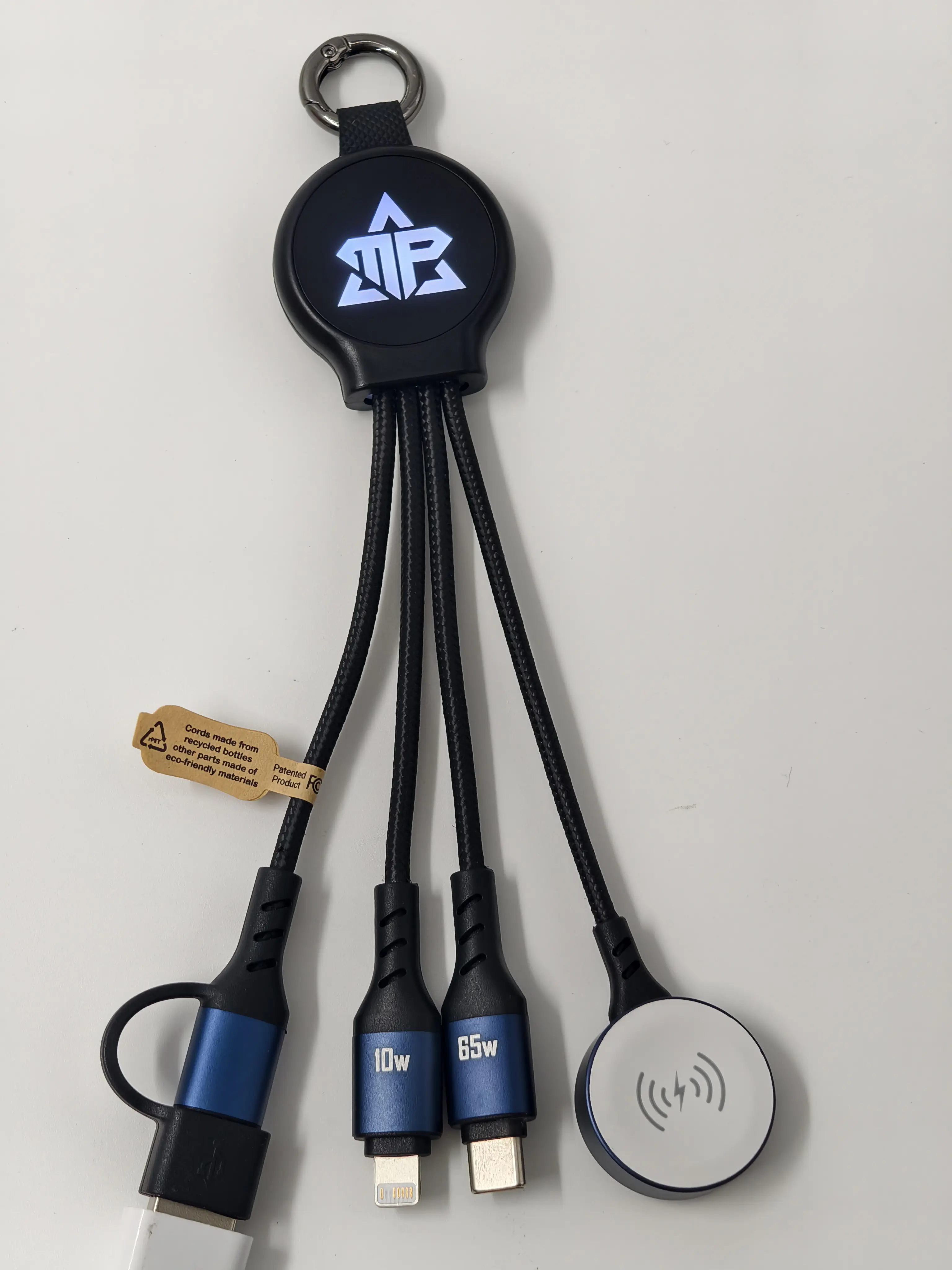 16cm 65W 4-in-1 Magnetic Wireless Charging Cable for Smart Watches | Eco-Friendly | TKW7013PD-F03